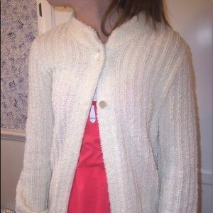 Wool Ivory Italian Sweater Jacket